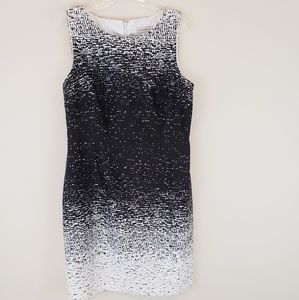 Black White Ombre Sleeveless Dress Size 12 Sheath